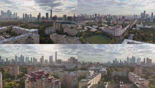 俄罗斯莫斯科城市景观航拍高清在线视频素材下载