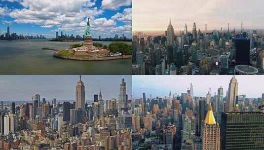 美国纽约标志性建筑航拍高清在线视频素材下载
