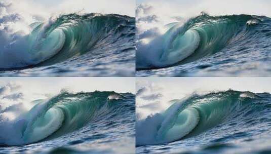 海浪拍打巨浪特写高清在线视频素材下载