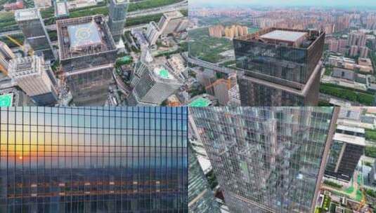 西安高新区锦业路高楼CBD高清在线视频素材下载