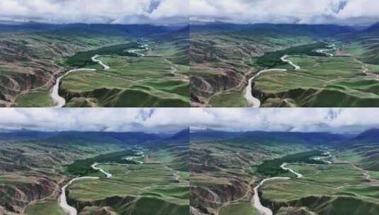 新疆琼库什台地貌航拍3高清在线视频素材下载