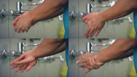 女医务人员洗手高清在线视频素材下载