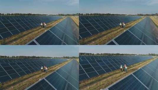 工程师，领域，太阳能电池板，步行高清在线视频素材下载