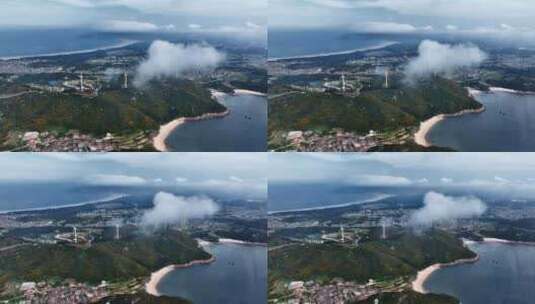 福州平潭岛云雾缭绕航拍2高清在线视频素材下载