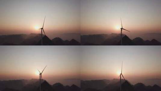 贵州省·安顺市·关岭大峡谷风车发电17高清在线视频素材下载