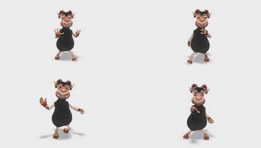漫画3D公羊舞蹈高清在线视频素材下载