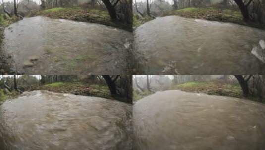 洪水的三个角度拍摄高清在线视频素材下载