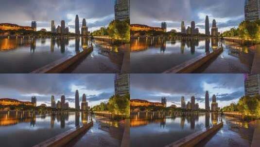 天津雨过天晴夜景高清在线视频素材下载