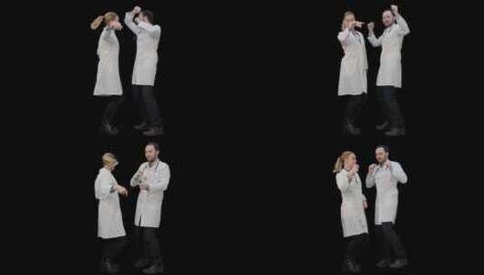 两个医生在跳舞高清在线视频素材下载