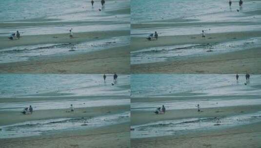 沙滩上奔跑的孩子慢镜头高清在线视频素材下载