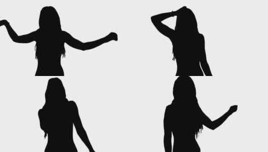 女人独自跳舞的剪影高清在线视频素材下载