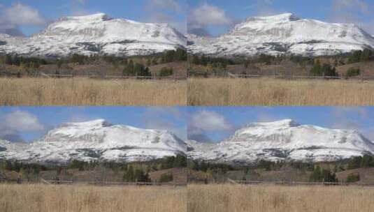 积雪覆盖的山脉高清在线视频素材下载