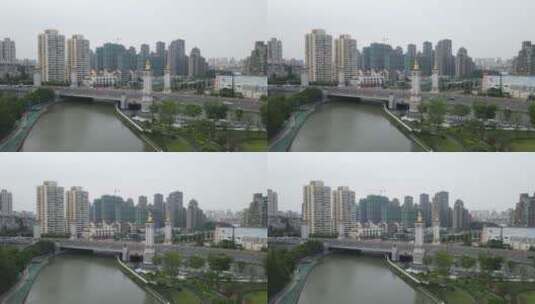 上海普陀区武宁路全景武宁桥4K航拍高清在线视频素材下载