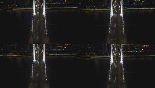 福州鼓山大桥夜景航拍高清在线视频素材下载