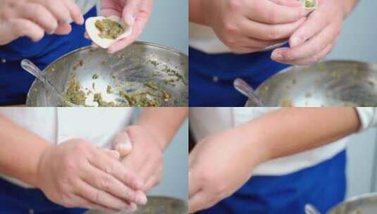 制作中餐美食饺子的东方男性形象高清在线视频素材下载