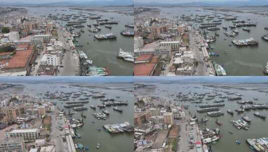 广东博贺渔港航拍高清在线视频素材下载