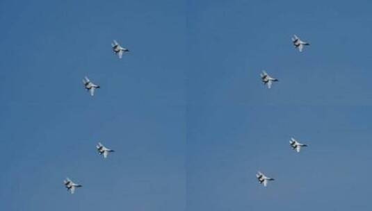 军用喷气式飞机飞越蓝天高清在线视频素材下载