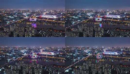 荔湾广州圆夜景延时-1高清在线视频素材下载