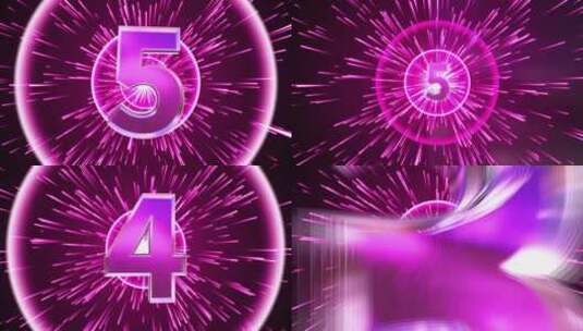 粉紫色粒子立体5秒倒计时视频高清在线视频素材下载