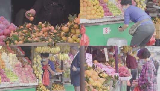菜市场 买水果高清在线视频素材下载