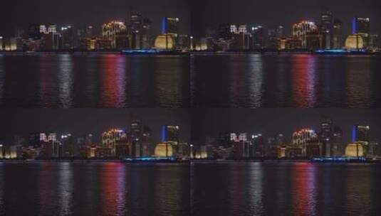 杭州钱江新城城市阳台夜景高清在线视频素材下载