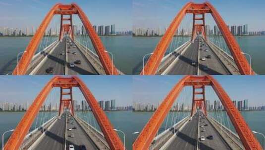 长沙福元路大桥日景3高清在线视频素材下载