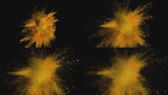 橙黄粉末爆炸慢动作  (20)高清在线视频素材下载