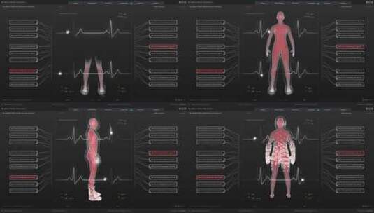 身体扫描科幻屏幕HUD操作系统智能界面交互高清在线视频素材下载