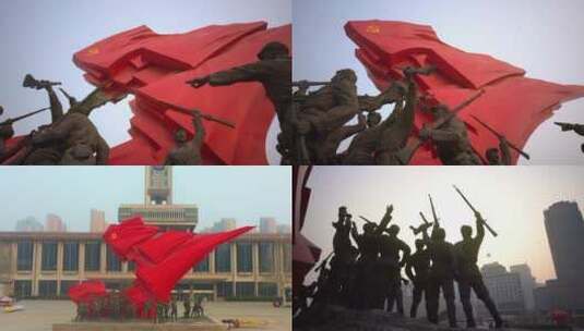 抗战胜利纪念解放斗争烈士雕像高清在线视频素材下载
