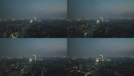 上海徐家汇夜景航拍空镜高清在线视频素材下载