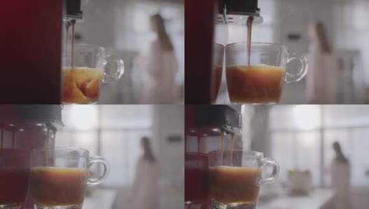 自动咖啡机制作咖啡高清在线视频素材下载