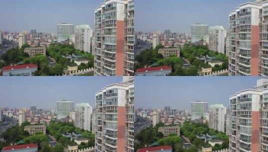 上海新华医院大楼航拍高清在线视频素材下载