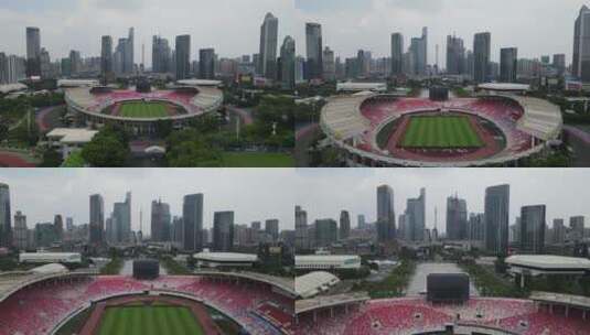 广州天河体育中心足球场高清在线视频素材下载