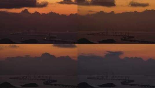 【4k原创】珠海港珠澳大桥日出建筑宣传片高清在线视频素材下载