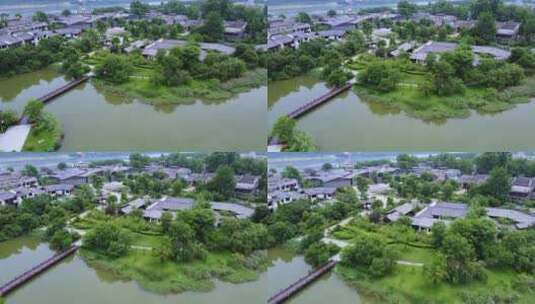 航拍江西吉安吉州窑景区高清在线视频素材下载