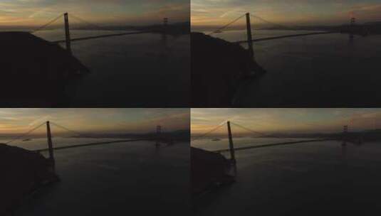日落时分金门大桥景观高清在线视频素材下载
