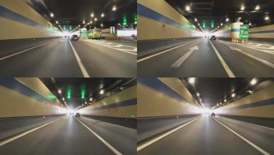 驾车开车乘车行驶在道路隧道第一视角高清在线视频素材下载
