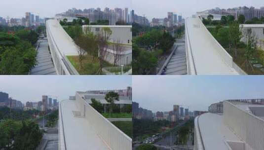 深圳龙华文体中心空中公园前进 高清在线视频素材下载