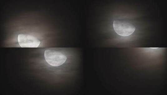 超长焦月亮升起延时摄影实拍素材高清在线视频素材下载