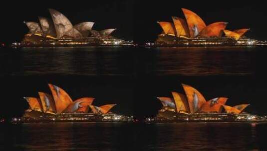 悉尼城市夜景航拍 60帧高清在线视频素材下载
