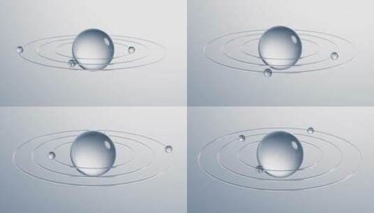 透明球体与环绕线条3D渲染高清在线视频素材下载