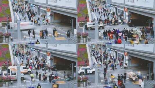 北京城市实拍镜头 人群延时拍摄高清在线视频素材下载