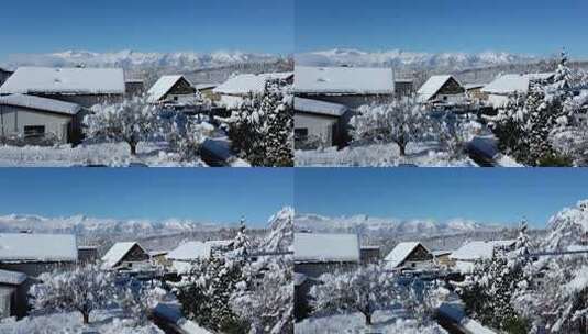 白雪覆盖的房子高清在线视频素材下载