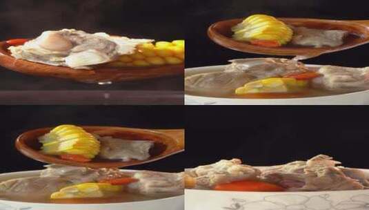 排骨汤 餐饮美食高清在线视频素材下载