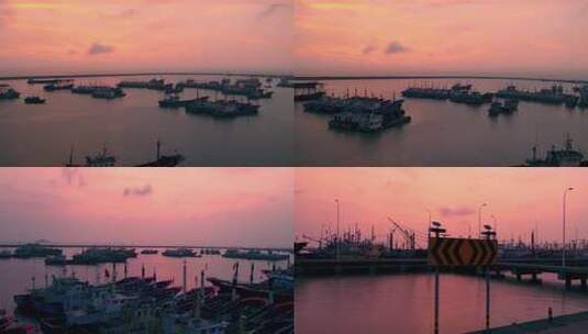 海边码头日落夕阳高清在线视频素材下载