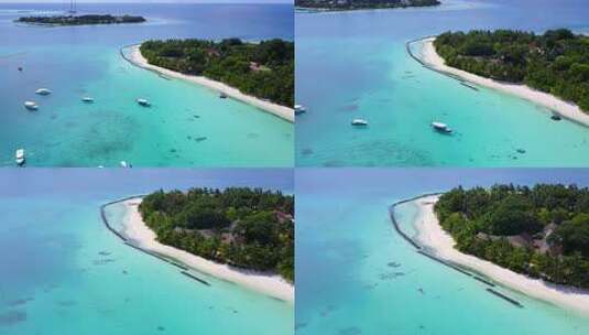 航拍海上的岛屿高清在线视频素材下载