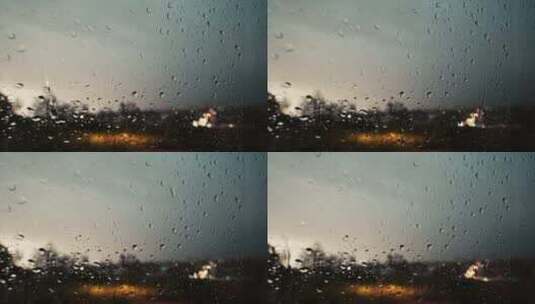 下雨 玻璃上的雨水 伤感高清在线视频素材下载