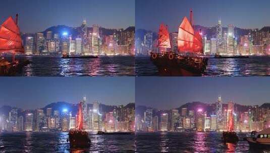 繁华的香港夜景高清在线视频素材下载