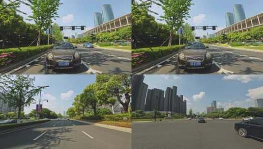 白天杭州市市心北路车尾行车空镜高清在线视频素材下载