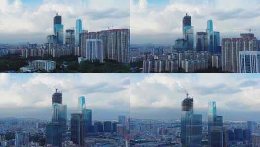 广州金融城蓝天航拍-1高清在线视频素材下载
